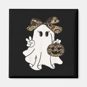 Funny Halloween Camouflage Camo Ghost Hello Huntin Magnet