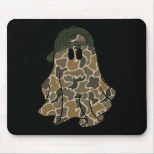 Funny Halloween Camouflage Camo Ghost Hello Huntin Mouse Mat