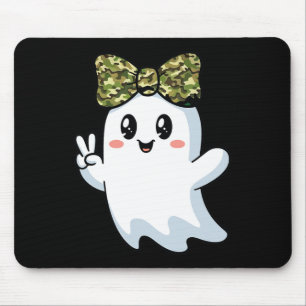 Funny Halloween Camouflage Camo Ghost Hello Huntin Mouse Mat