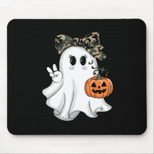 Funny Halloween Camouflage Camo Ghost Hello Huntin Mouse Mat