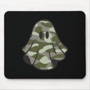 Funny Halloween Camouflage Camo Ghost Hello Huntin Mouse Mat