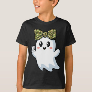 Funny Halloween Camouflage Camo Ghost Hello Huntin T-Shirt