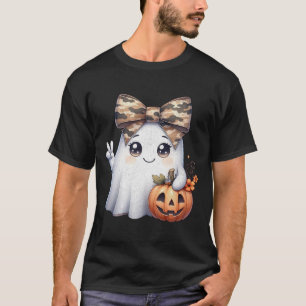 Funny Halloween Camouflage Camo Ghost Hello Huntin T-Shirt