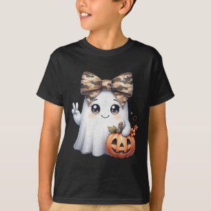 Funny Halloween Camouflage Camo Ghost Hello Huntin T-Shirt