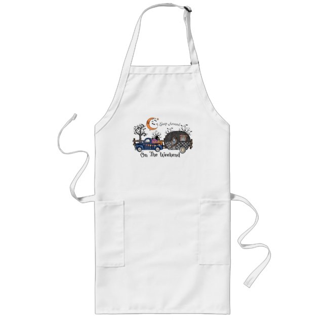 Funny Halloween Camping Long Apron (Front)