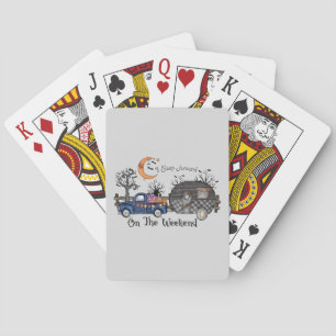 Funny Halloween Camping Playing Cards