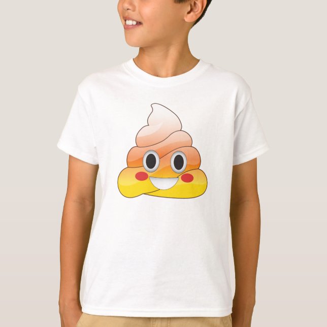 Funny Halloween Candy Corn Emoji Poop Shirt (Front)