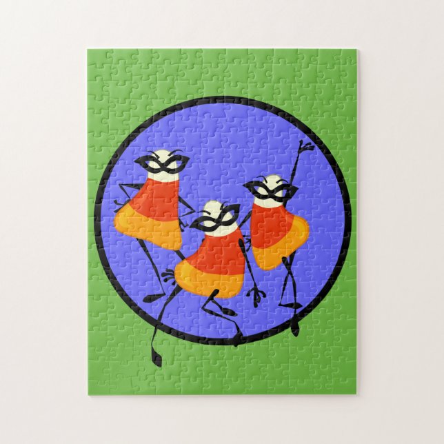 FUNNY HALLOWEEN CANDY CORN WOMEN PUZZLE (Vertical)