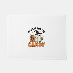 Funny Halloween Candy Ghost Pumpkin Vintage Design Doormat