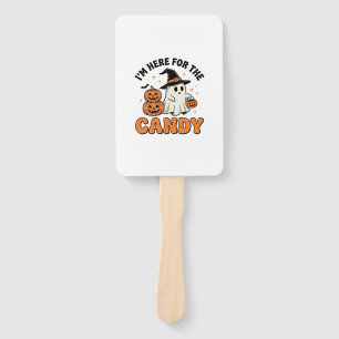 Funny Halloween Candy Ghost Pumpkin Vintage Design Hand Fan