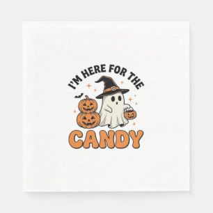 Funny Halloween Candy Ghost Pumpkin Vintage Design Napkin