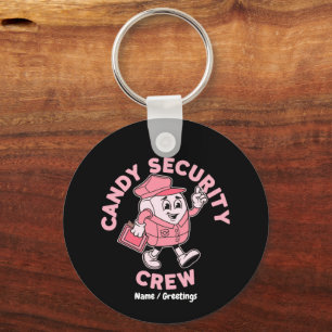 Funny Halloween Candy Quote Candy Security Crew  Key Ring