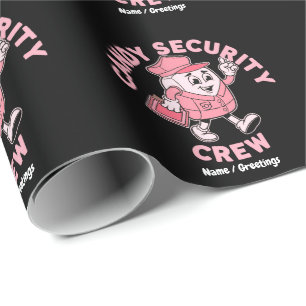 Funny Halloween Candy Quote Candy Security Crew Wrapping Paper