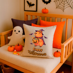 Funny Halloween Capybara Spooky Cute Décor Cushion
