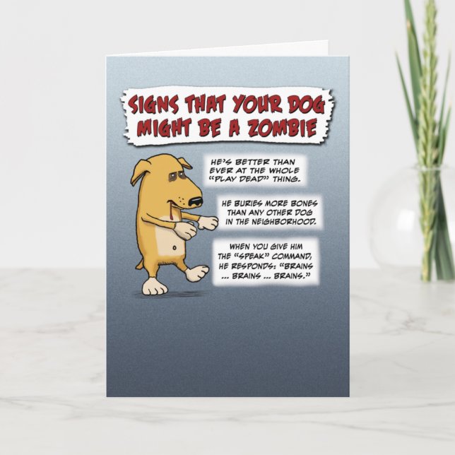 Funny Halloween card: Zombie Dog Card (Front)