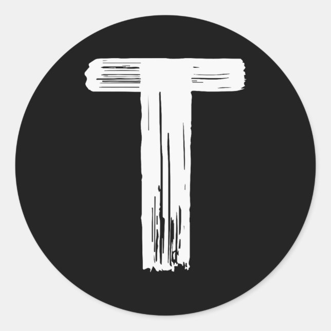 Funny Halloween Carnival Costume Letter T Green Vi Classic Round Sticker (Front)