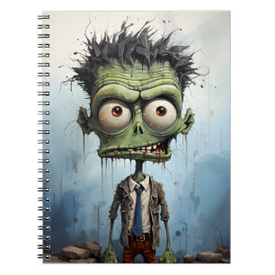 Funny Halloween Cartoon Creepy Zombie Notebook