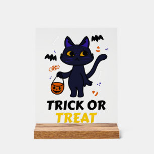 funny halloween cat costume halloween gift acrylic sign