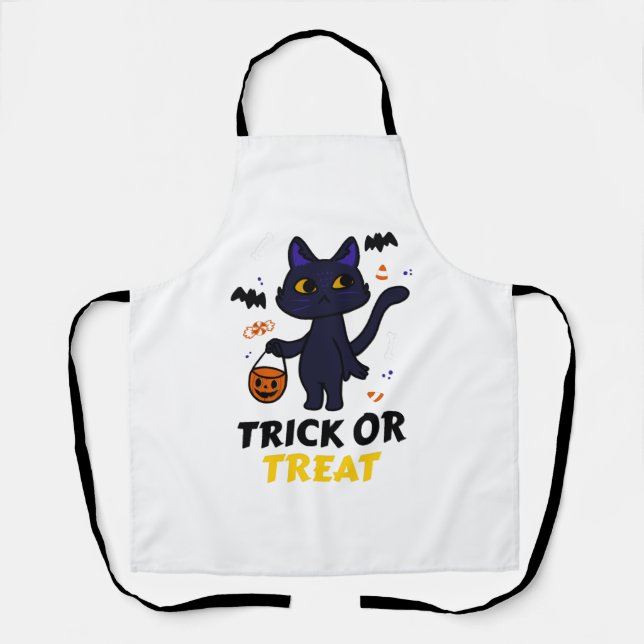 funny halloween cat costume halloween gift apron (Front)