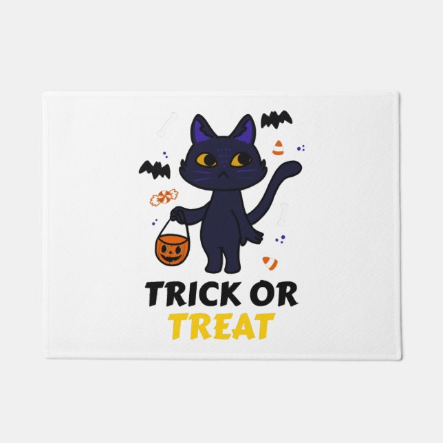 funny halloween cat costume halloween gift doormat (Front)