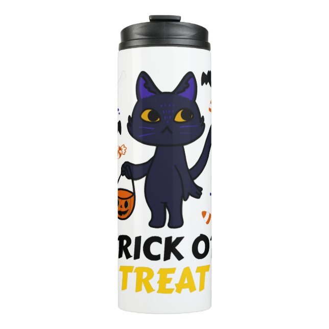 funny halloween cat costume halloween gift thermal tumbler (Front)