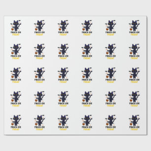 funny halloween cat costume halloween gift wrapping paper
