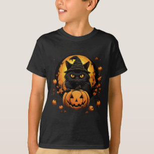 Funny Halloween Cat Costume Pumpkin Cat Black Cat T-Shirt