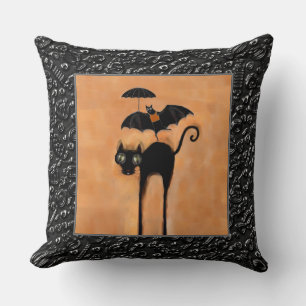 Funny Halloween Cat Cushion