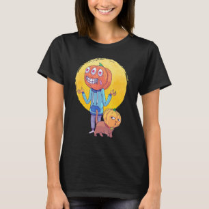 Funny Halloween Cat Face Pumpkin Boys Skeleton Zom T-Shirt