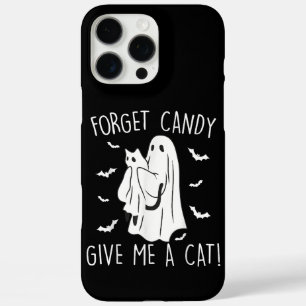 Funny Halloween Cat Ghost Forget Candy Give Me Cat iPhone 16 Pro Max Case
