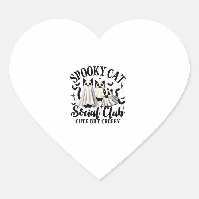 Funny Halloween Cat   Heart Sticker (Front)