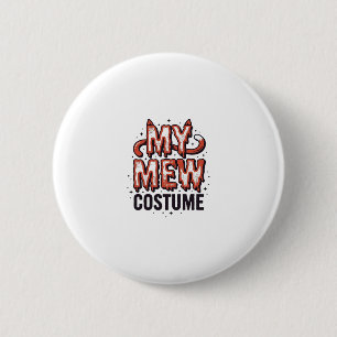 Funny Halloween Cat Mew Costume Vintage Design_1 6 Cm Round Badge