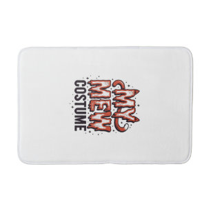 Funny Halloween Cat Mew Costume Vintage Design_1 Bath Mat
