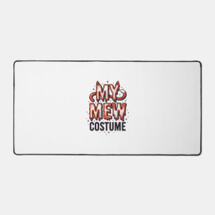 Funny Halloween Cat Mew Costume Vintage Design_1 Desk Mat