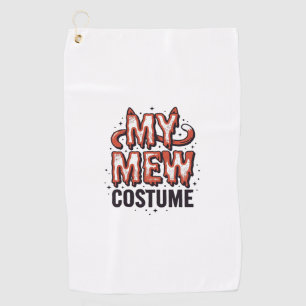 Funny Halloween Cat Mew Costume Vintage Design_1 Golf Towel