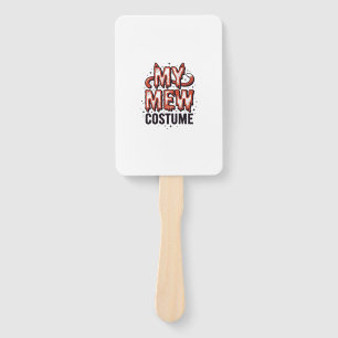 Funny Halloween Cat Mew Costume Vintage Design_1 Hand Fan