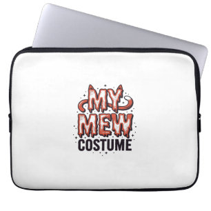 Funny Halloween Cat Mew Costume Vintage Design_1 Laptop Sleeve