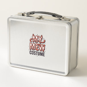 Funny Halloween Cat Mew Costume Vintage Design_1 Metal Lunch Box