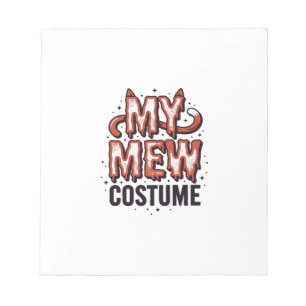Funny Halloween Cat Mew Costume Vintage Design_1 Notepad