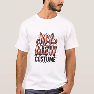 Funny Halloween Cat Mew Costume Vintage Design_1 T-Shirt