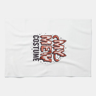 Funny Halloween Cat Mew Costume Vintage Design_1 Tea Towel