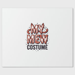 Funny Halloween Cat Mew Costume Vintage Design_1 Wrapping Paper