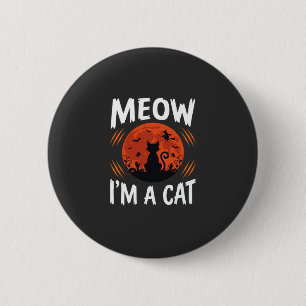 Funny Halloween Cat Moon Silhouette Graphic 6 Cm Round Badge