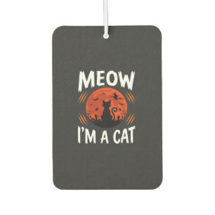Funny Halloween Cat Moon Silhouette Graphic Car Air Freshener