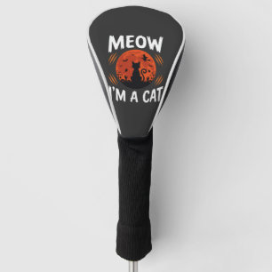 Funny Halloween Cat Moon Silhouette Graphic Golf Head Cover