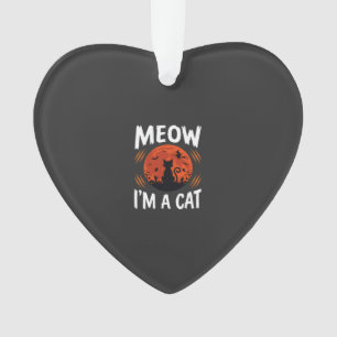 Funny Halloween Cat Moon Silhouette Graphic Ornament