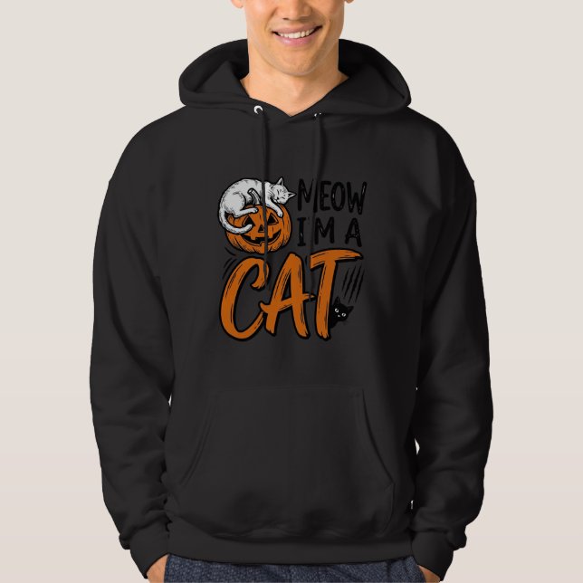 Funny Halloween Cat Pumpkin Typography Shirt Desig (Front)