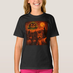 Funny Halloween Cat Selfie Pumpkin Ghost T-Shirt