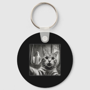 Funny Halloween Cat Selfie with Spooky Ghost Cat Key Ring