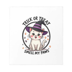 Funny Halloween Cat Shirt - Cute Trick or Treat Gi Notepad